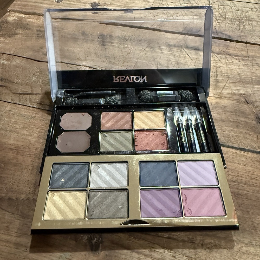 Revlon Visions of Glamour Eye Shadow 12‎ Overtime Shadows Browns Liner Palette